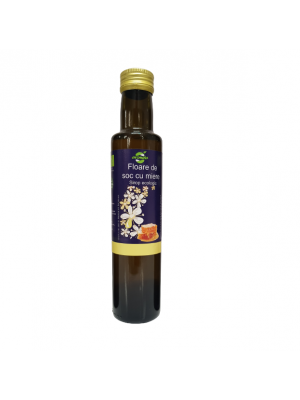 Organic elderflower syrup with honey, bottle 250 ml